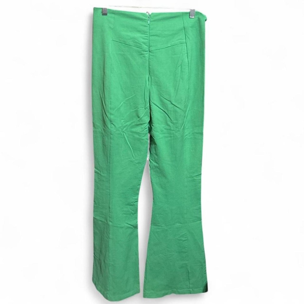Free People vibrant green high-waisted flare trousers - Large